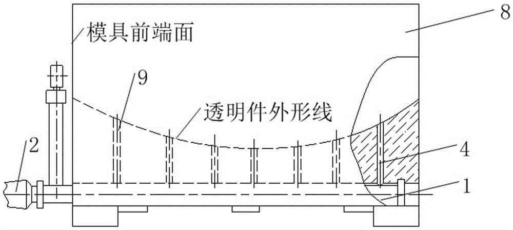 Controllable vacuumizing pipeline device for forming mold for transparent part of aircraft