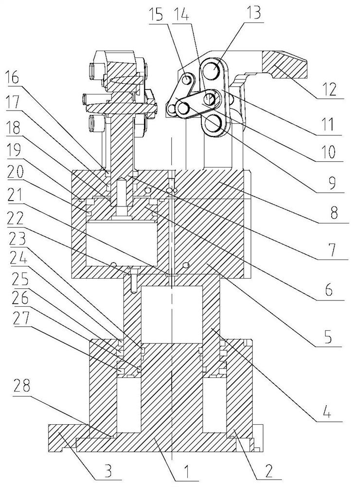 Indexable lifting type hydraulic clamping device
