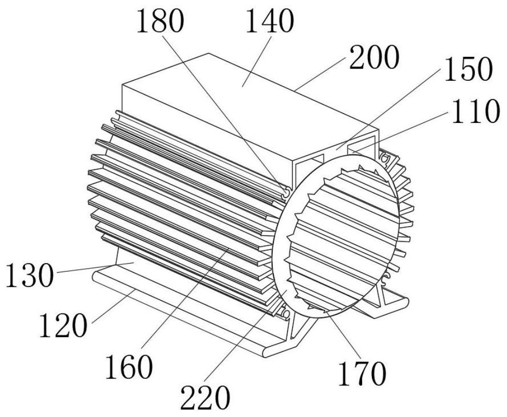A motor housing based on one-time forming technology of aluminum profiles