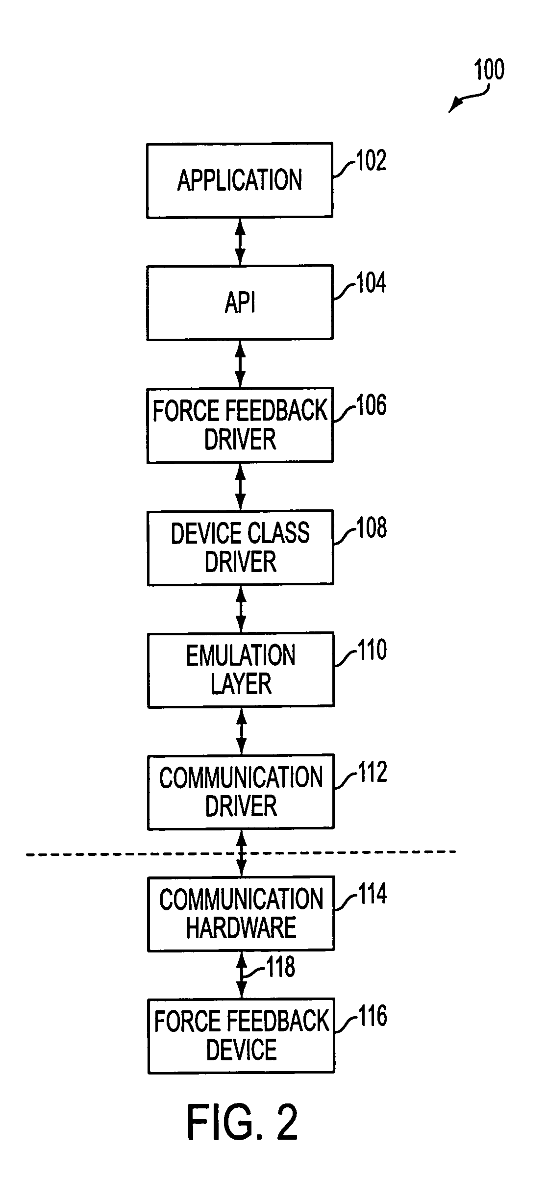 Hybrid control of haptic feedback for host computer and interface device