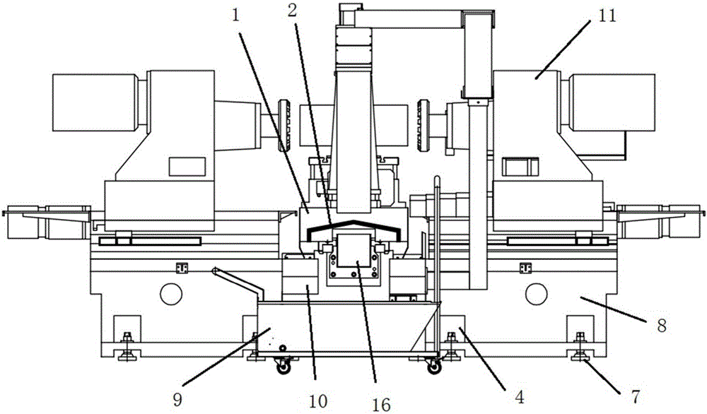 Supporting structure for double-head milling machine