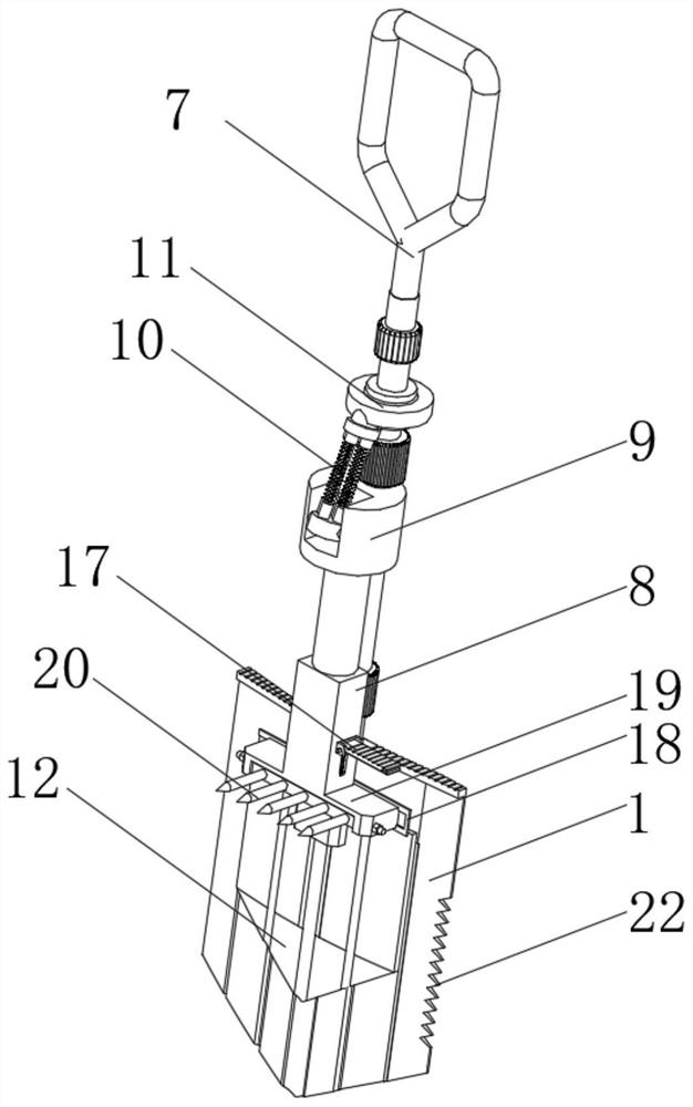 Laborsaving recoil-free hardware spade based on multi-shot chop reinforcement