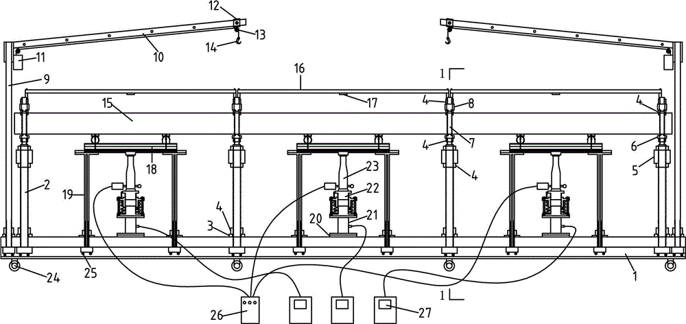 Counterforce loading frame for multifunctional self-balancing type continuous beam test