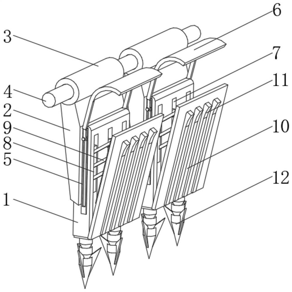 A protective baffle guardrail for embankment protection and self-adaptive absorption of stress power generation