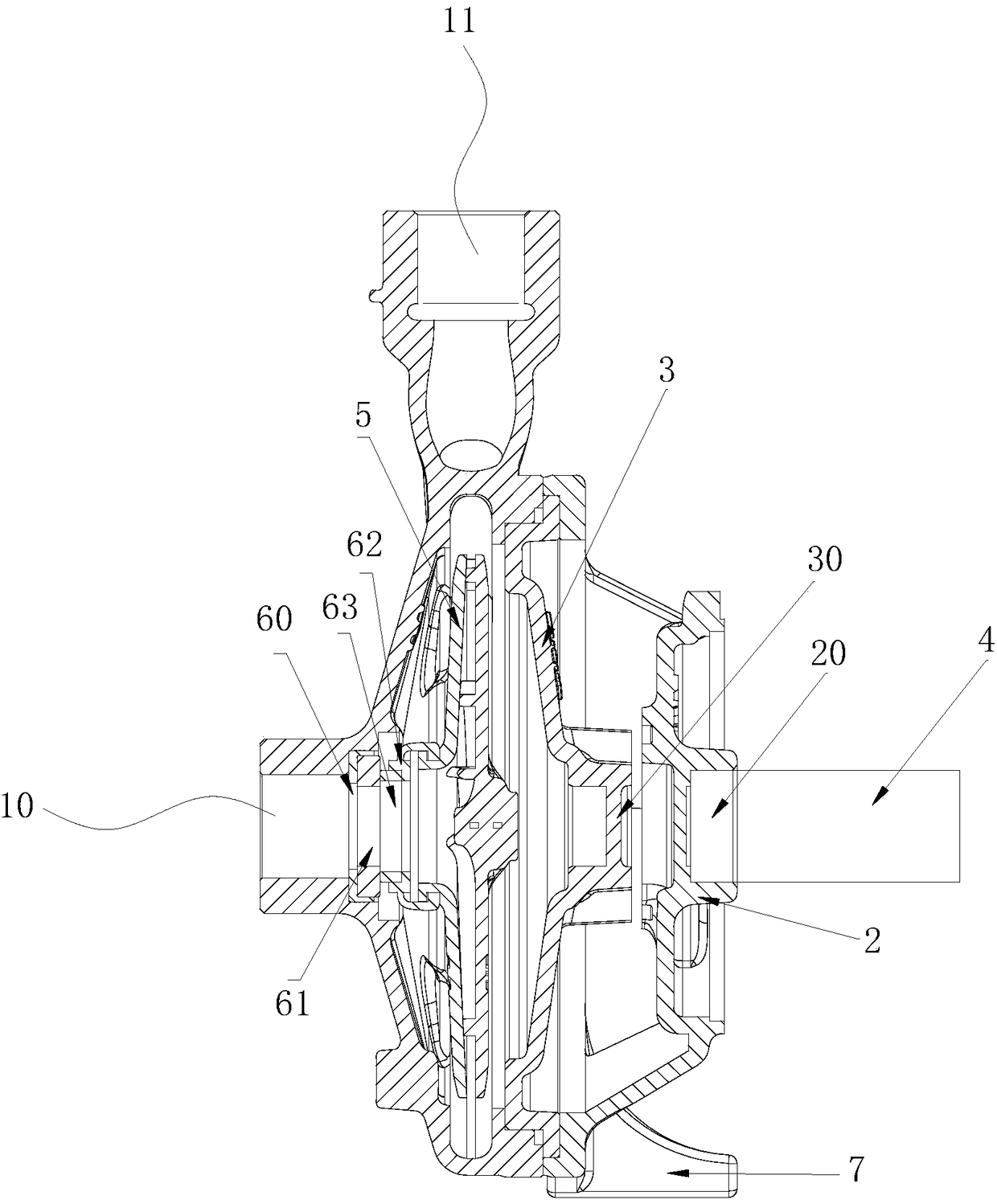 Centrifugal pump enclosed impeller