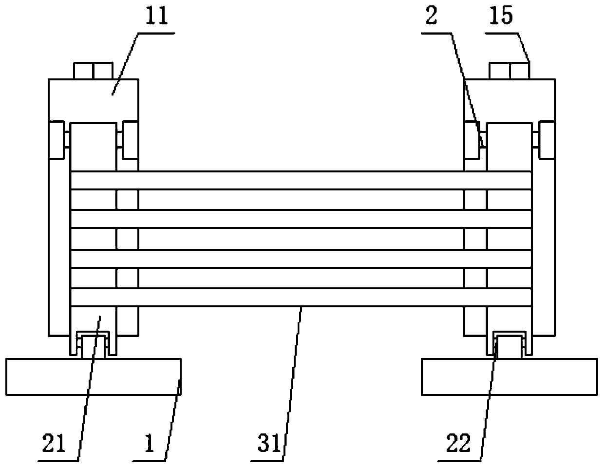 Roof beam building structure and construction method