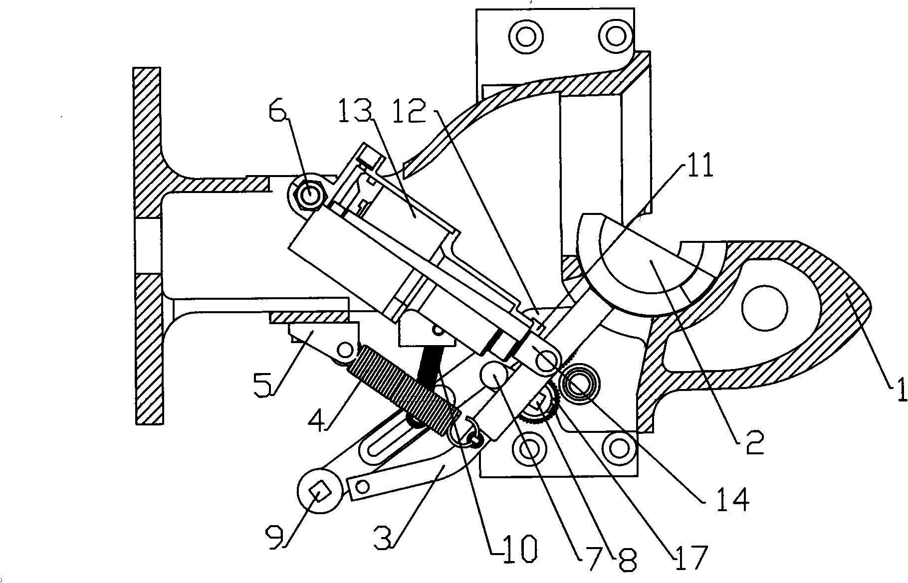 Short-crank tight-lock coupler-uncoupling device