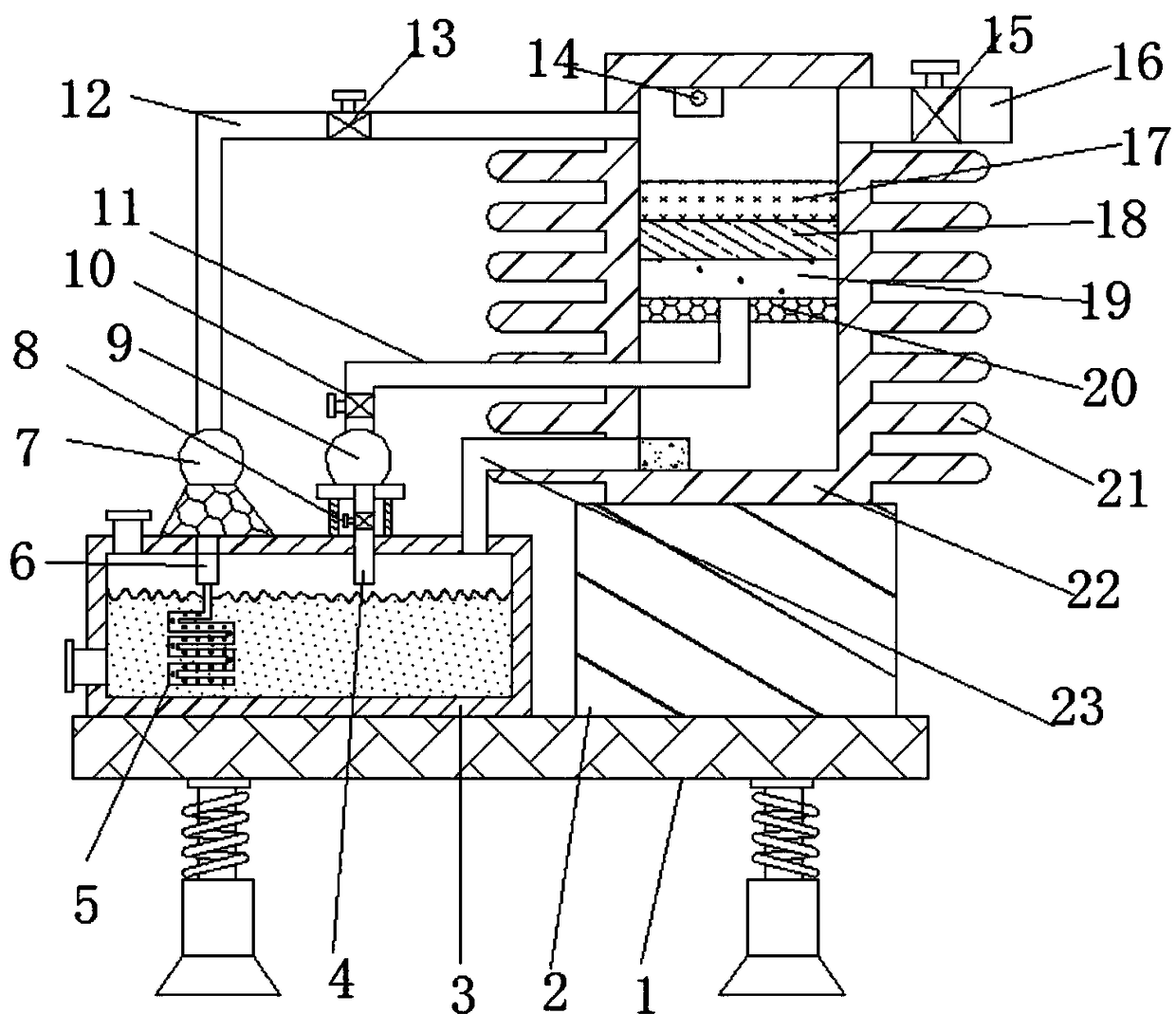 Condensation device capable of conveniently regulating temperature for automobile drier