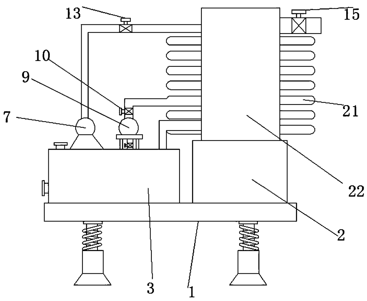 Condensation device capable of conveniently regulating temperature for automobile drier