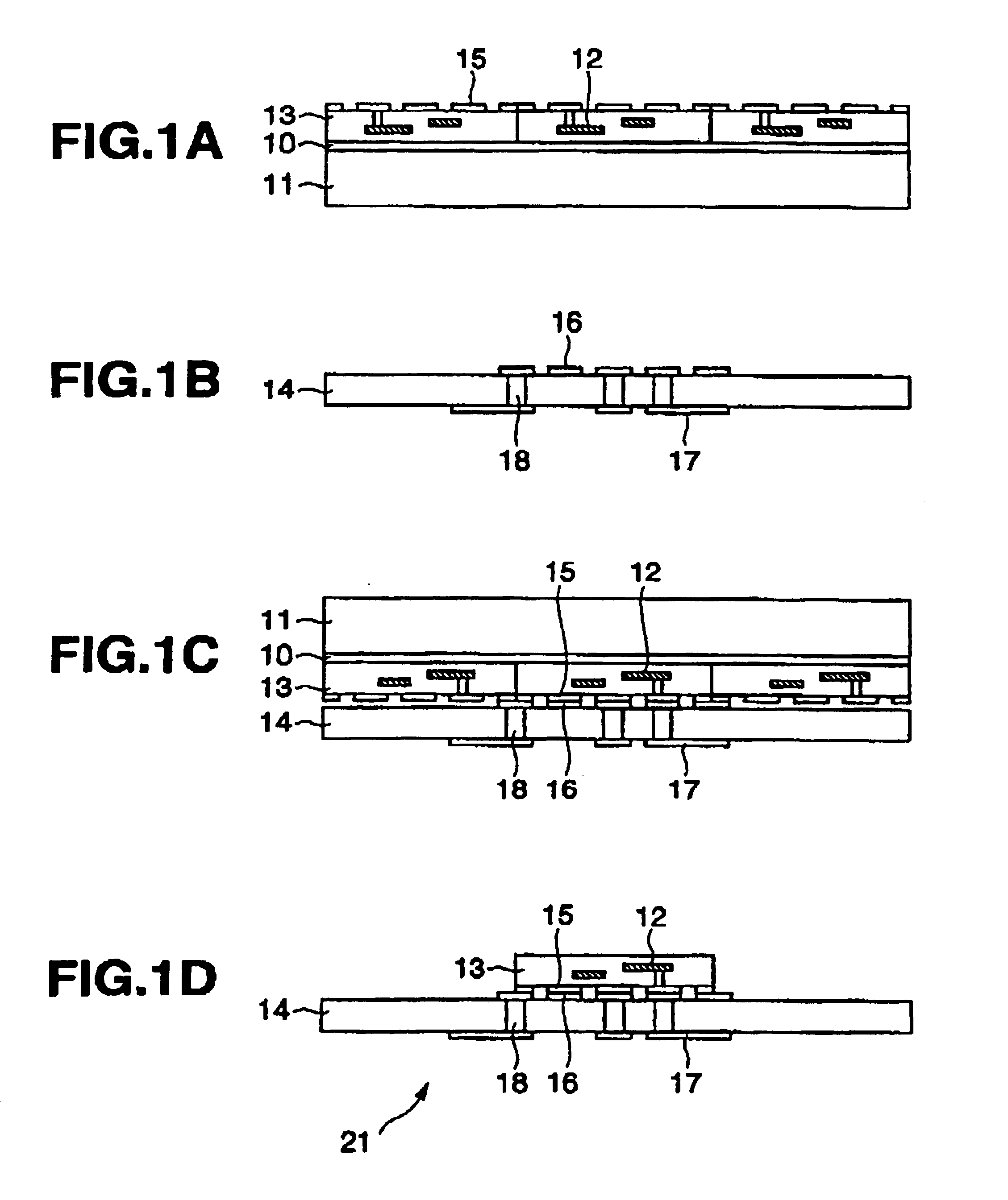 Method of manufacturing a semiconductor device having adjoining substrates