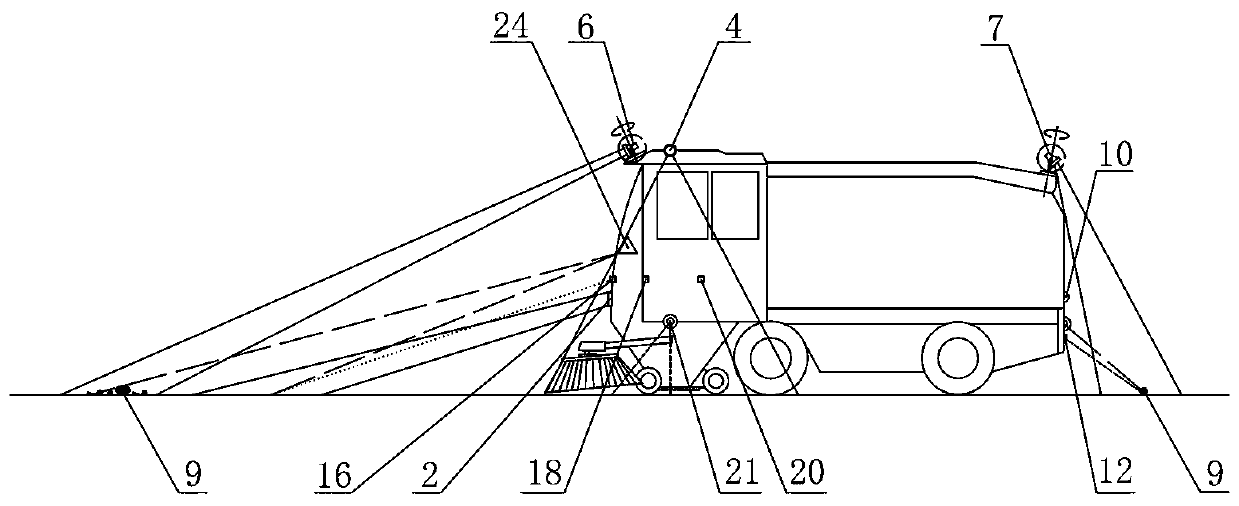 Sweeping vehicle intellectualized auxiliary operation illumination system and control method