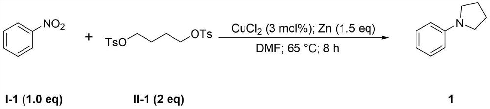 Synthesis method of 1-phenylpyrrolidine