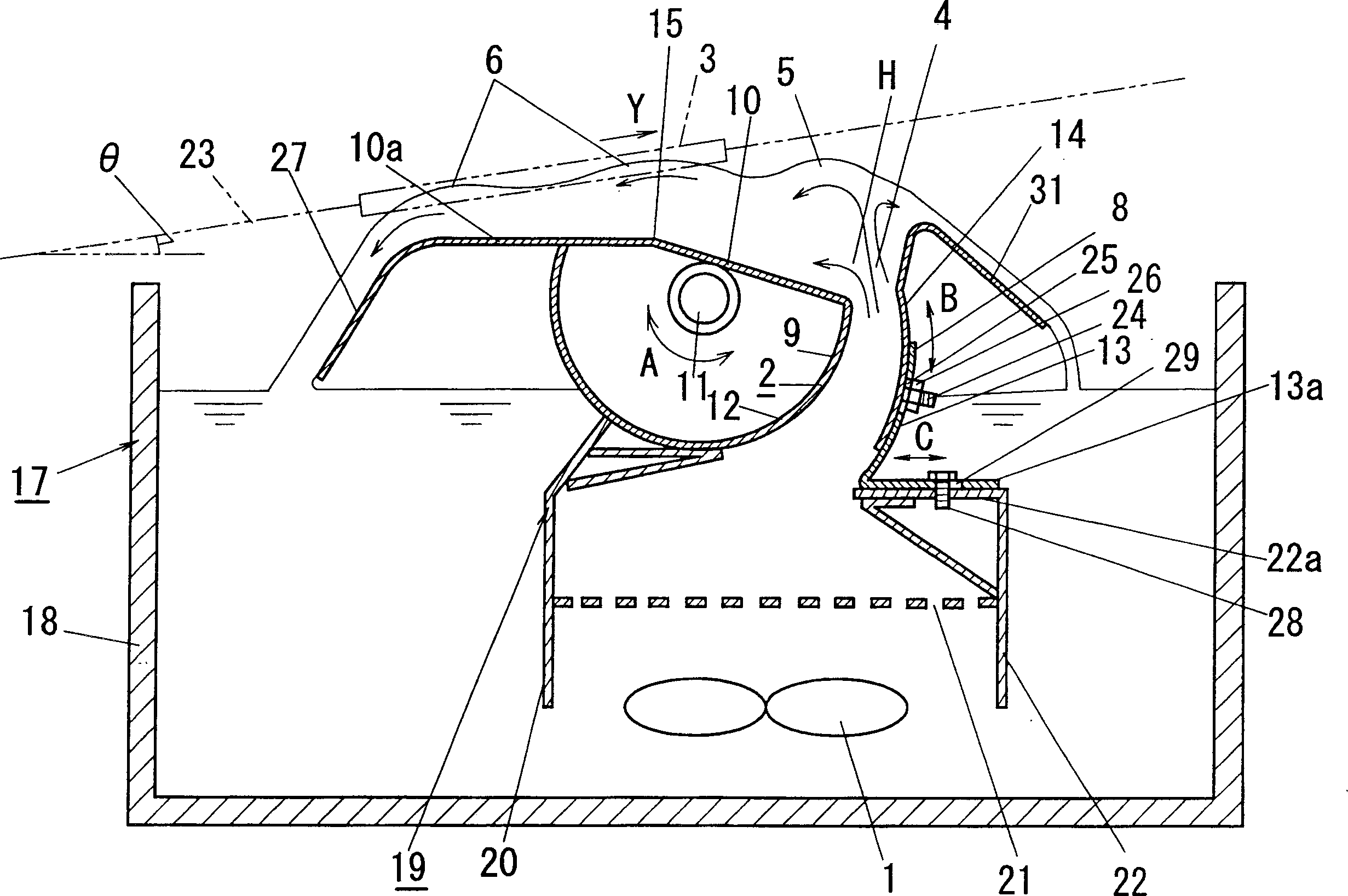 Dip soldering method and dip soldering device