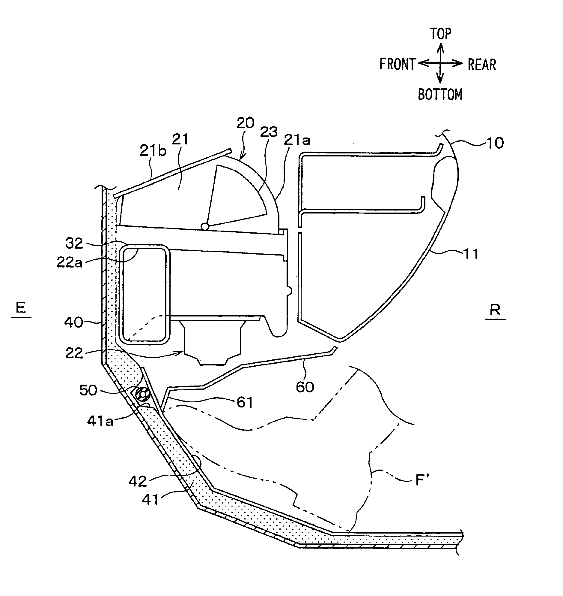 Arrangement structure for protecting a drain hose of a vehicular air conditioning case