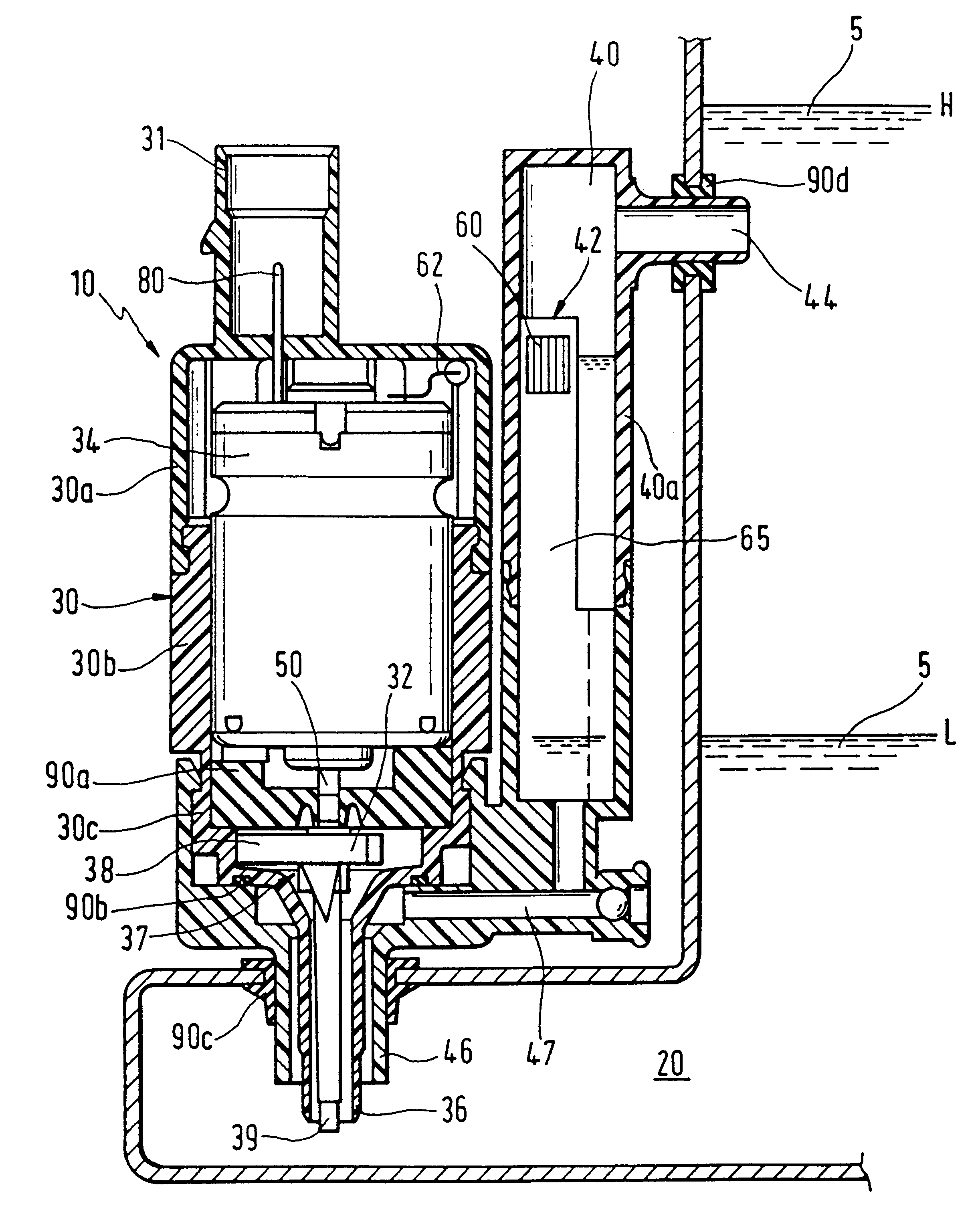 Pump arrangement for liquid tanks