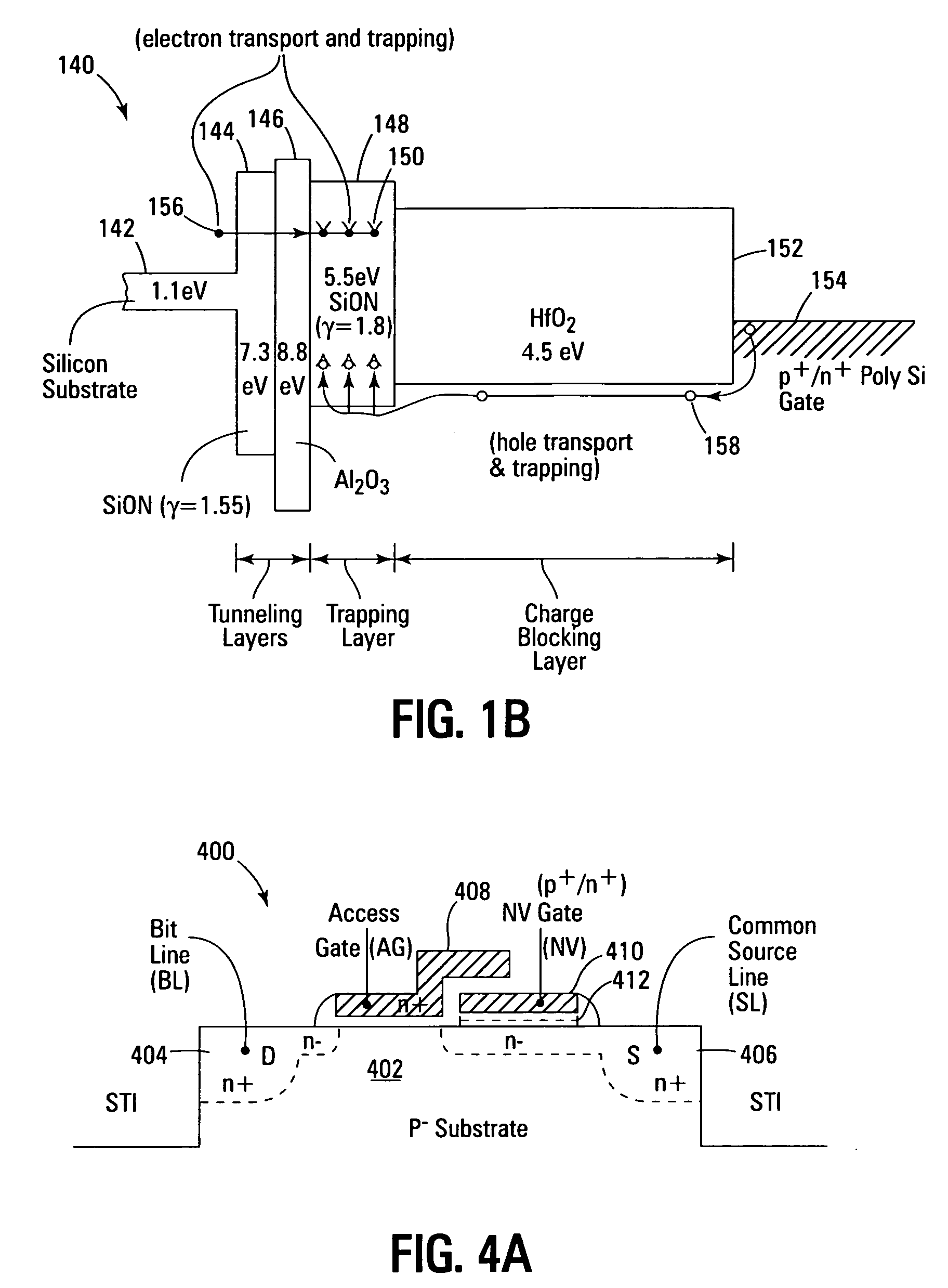 Band-engineered multi-gated non-volatile memory device with enhanced attributes