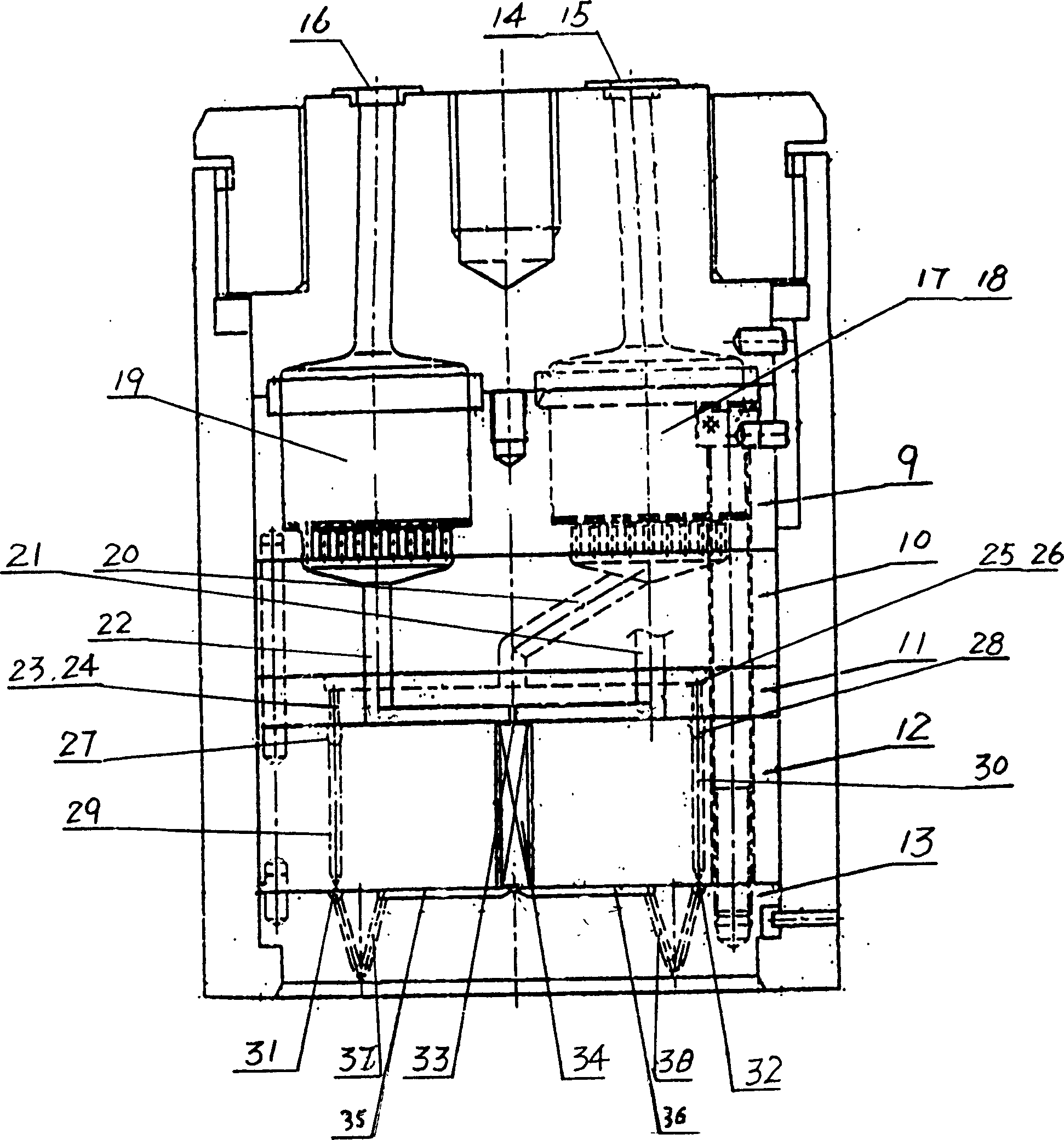 Method for producing three-component self-crimped filament yarn