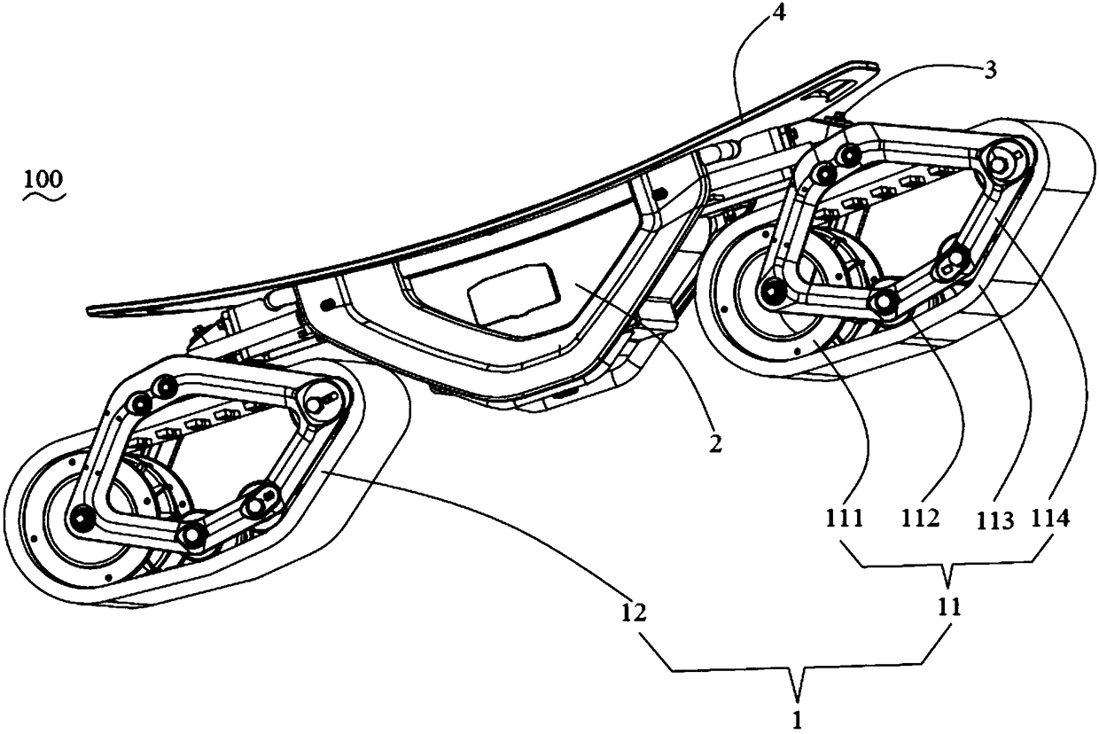 Electrically-driven crawler-type scooter