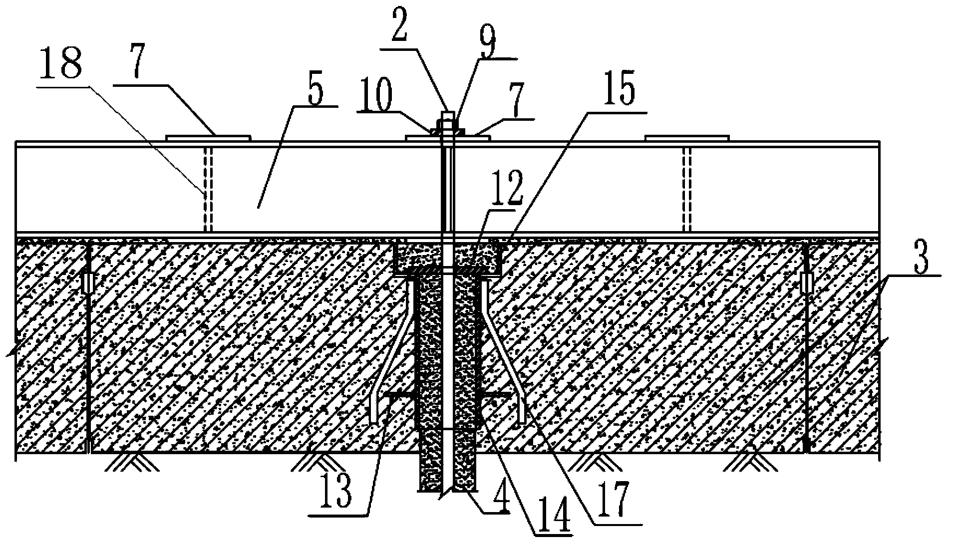 Anti-floating structure of shallow-buried shield tunnel