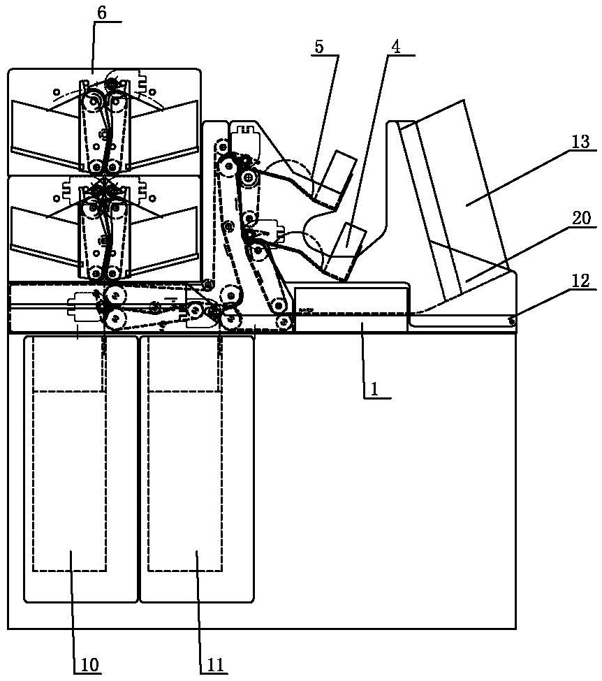 Medium-sized banknote sorting machine that can be extended up and down