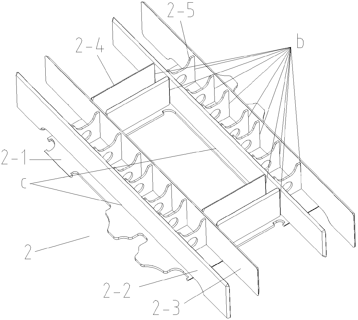 Assembling and welding process for box beam inserted and connected structure framework
