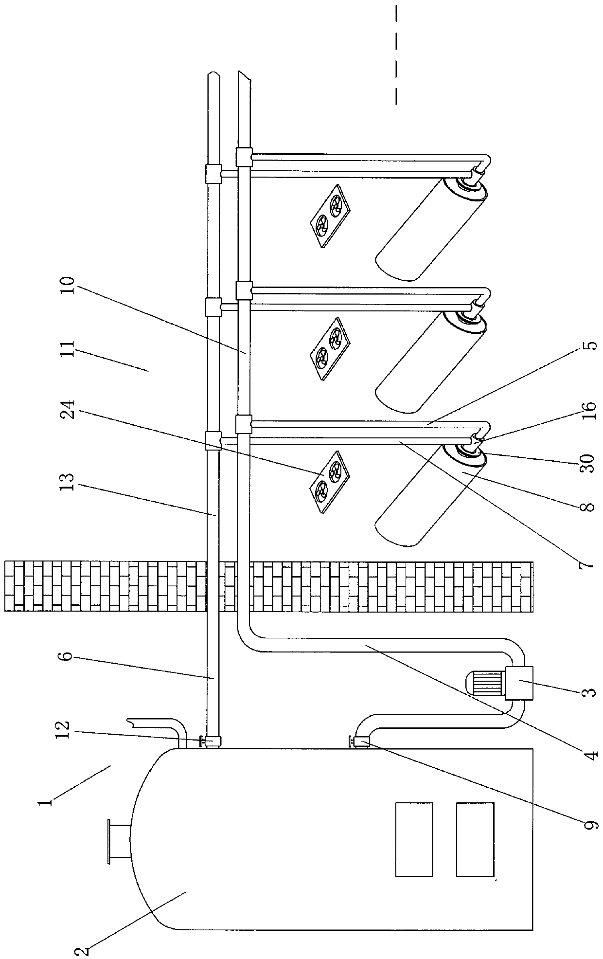 An energy-saving and emission-reducing drying system for gravure workshop