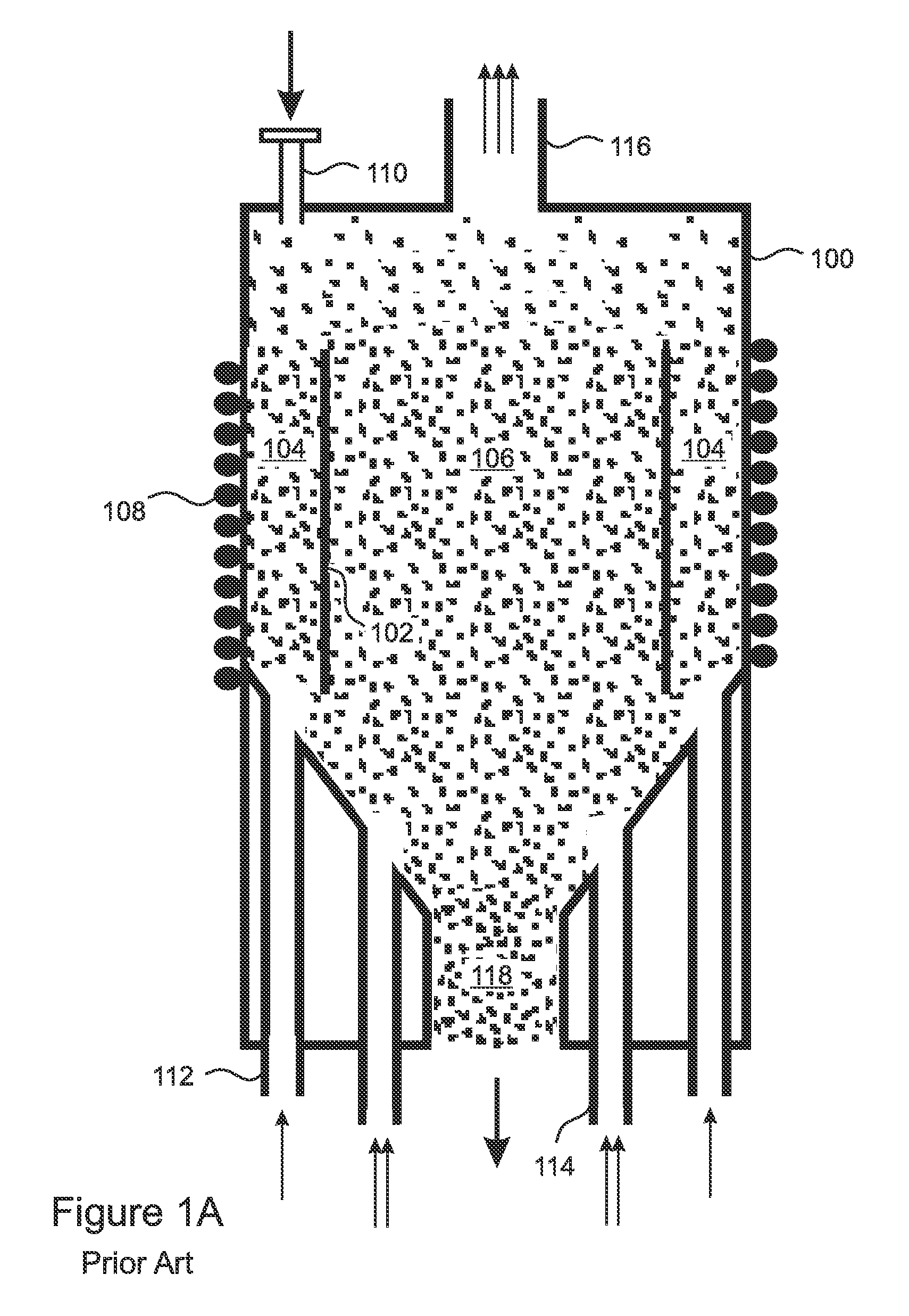 Reverse circulation fluidized bed reactor for granular polysilicon production