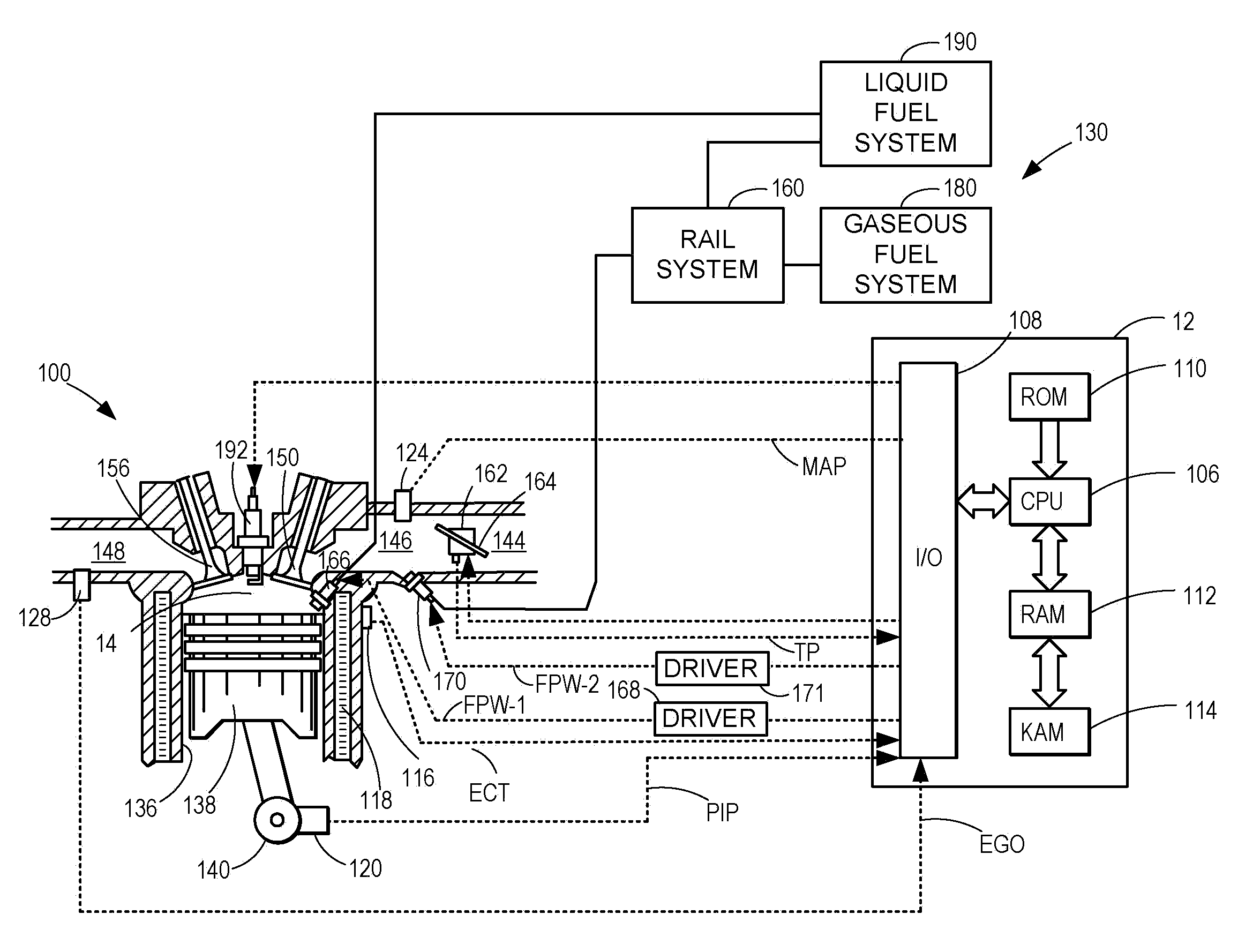 Engine with gaseous and/or liquid fuel injector