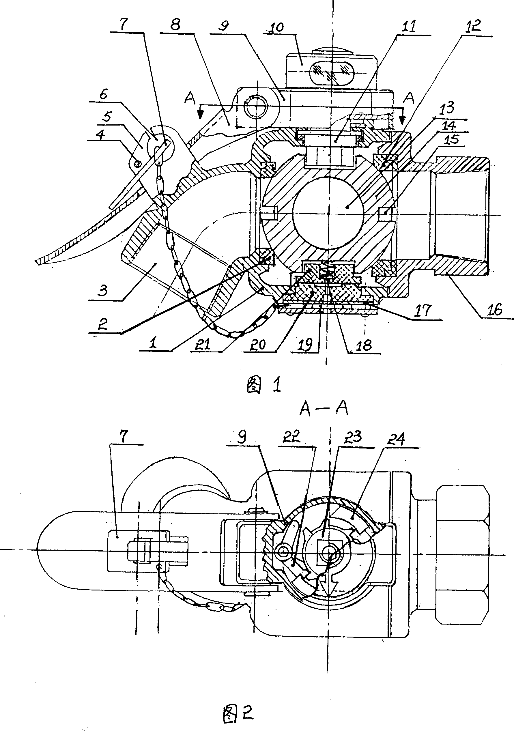 One-way rotary multi air-exhaust angle cock door