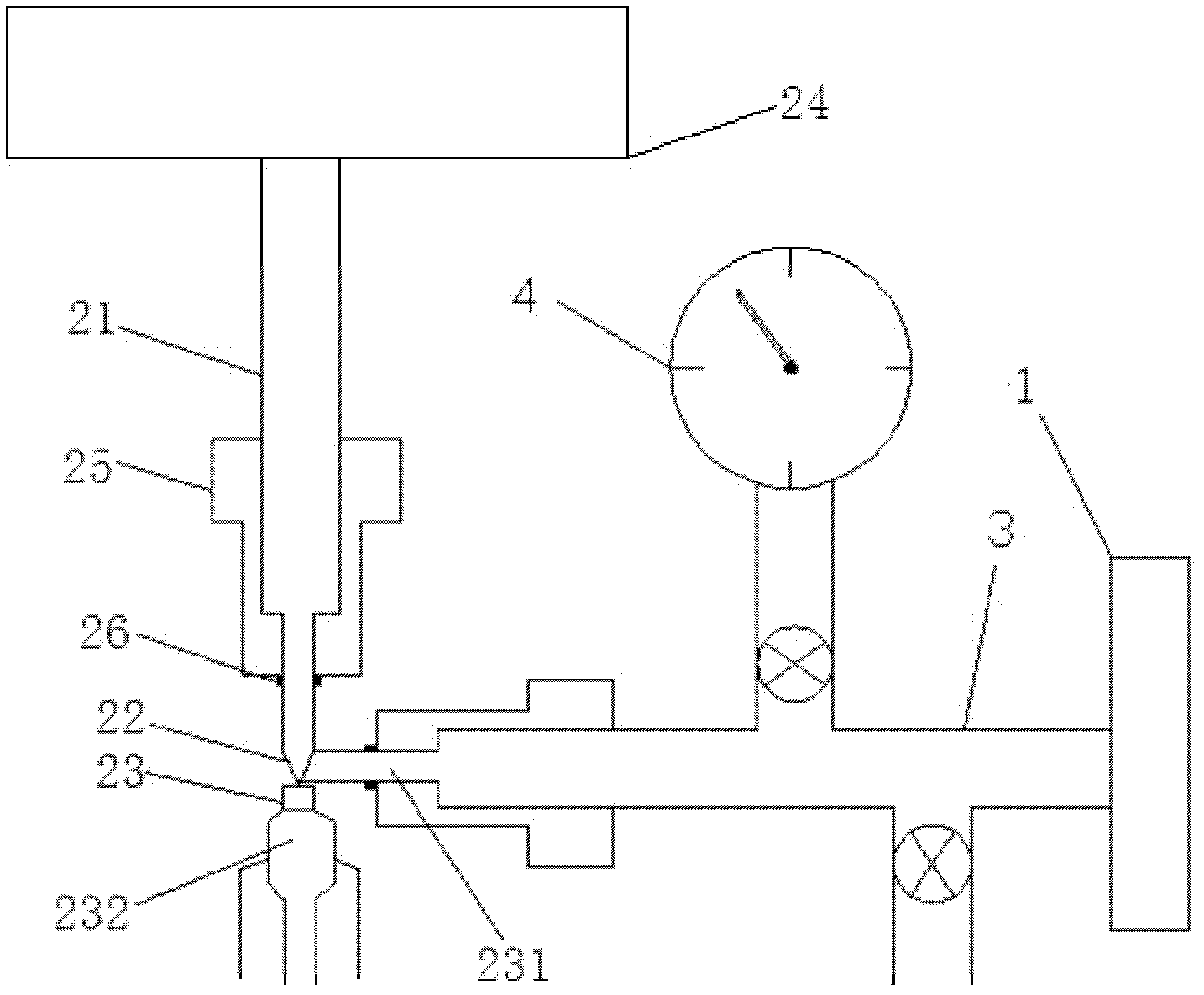 Pressure control device of perforation fracturing test system