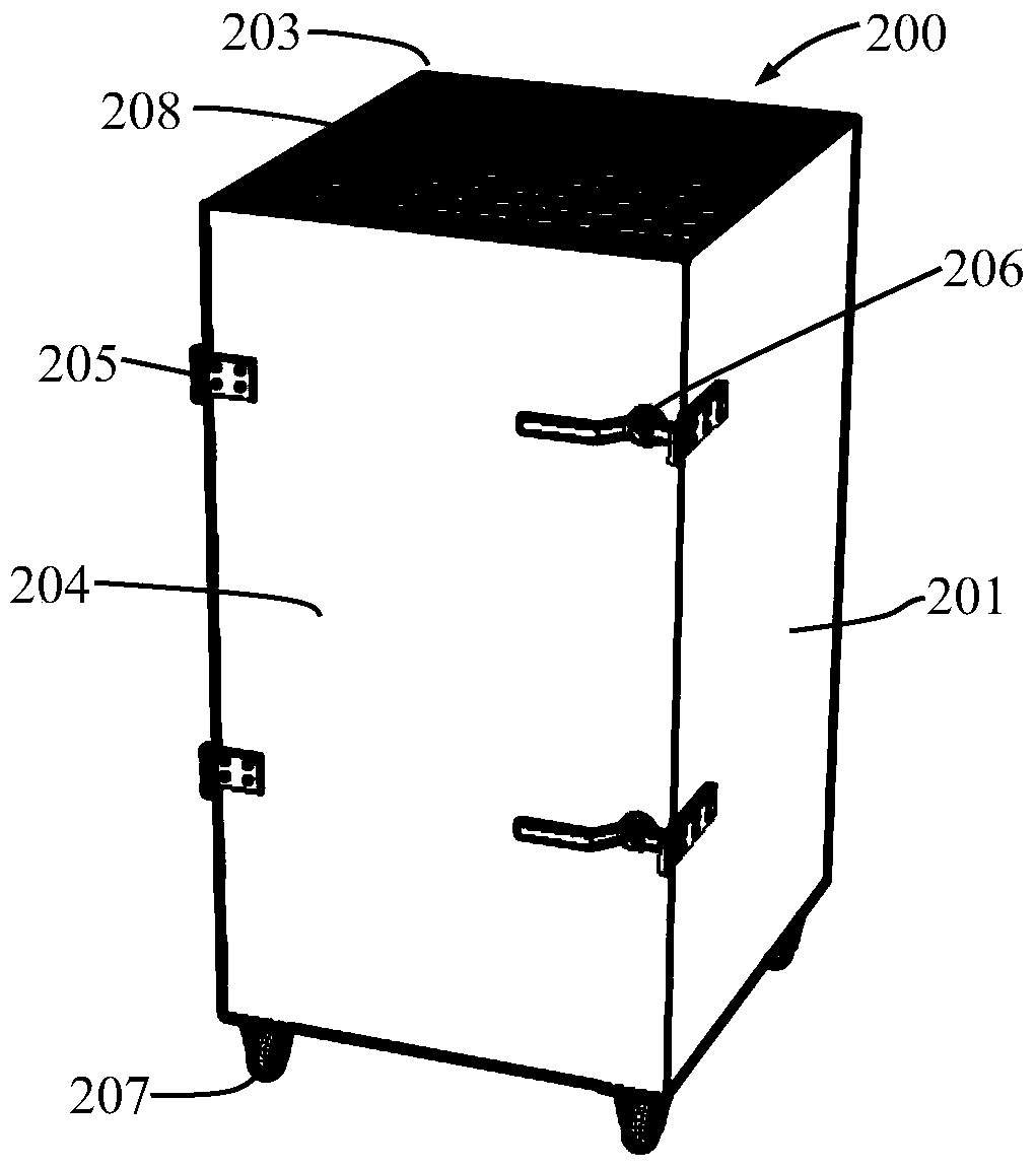 A shelf-type paint mist separation device and method for separating overspray