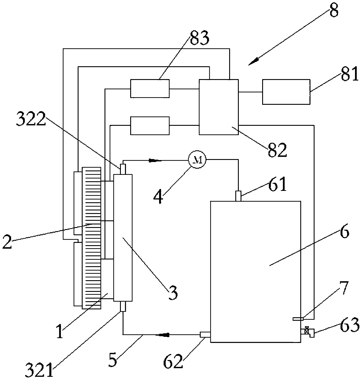 Circulating drinking liquid refrigeration system capable of accurately measuring temperature and refrigeration equipment