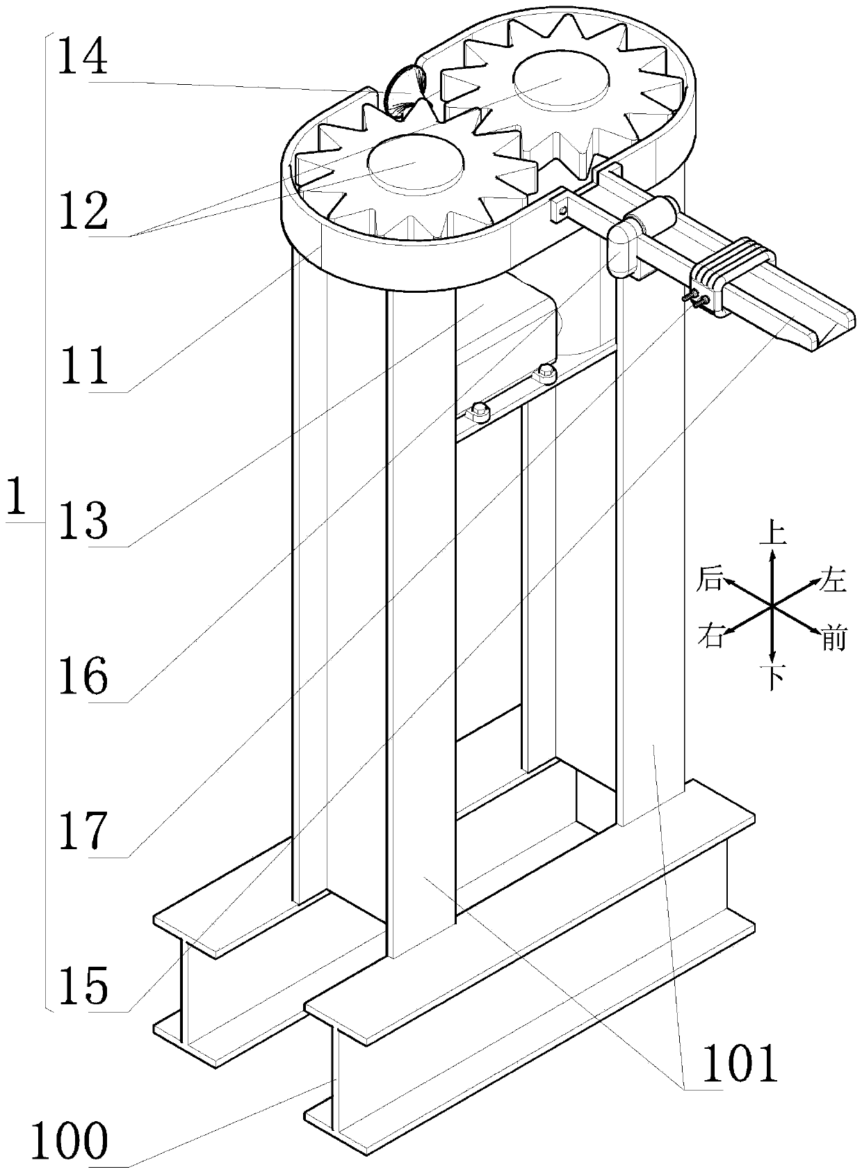 A wiring device for butt welding of ultra-high molecular weight polyethylene straight pipe and its working method