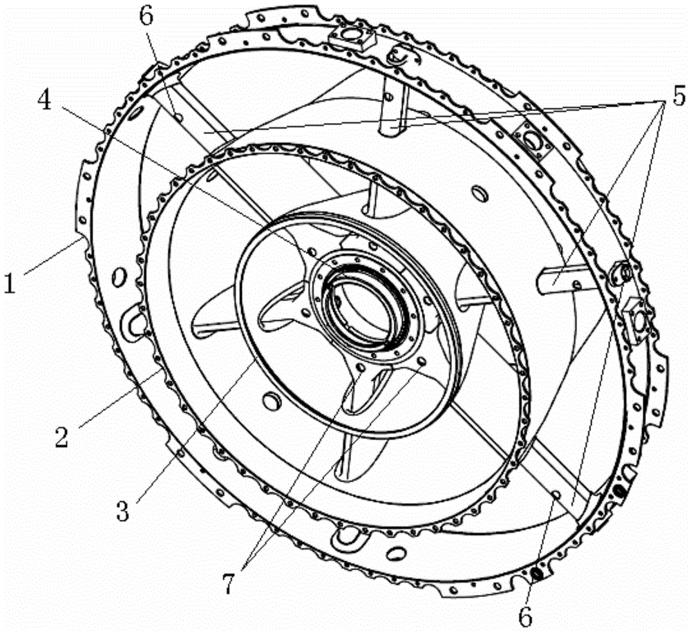 Turbine rear support bearing seat, cooling method and turbine fan engine
