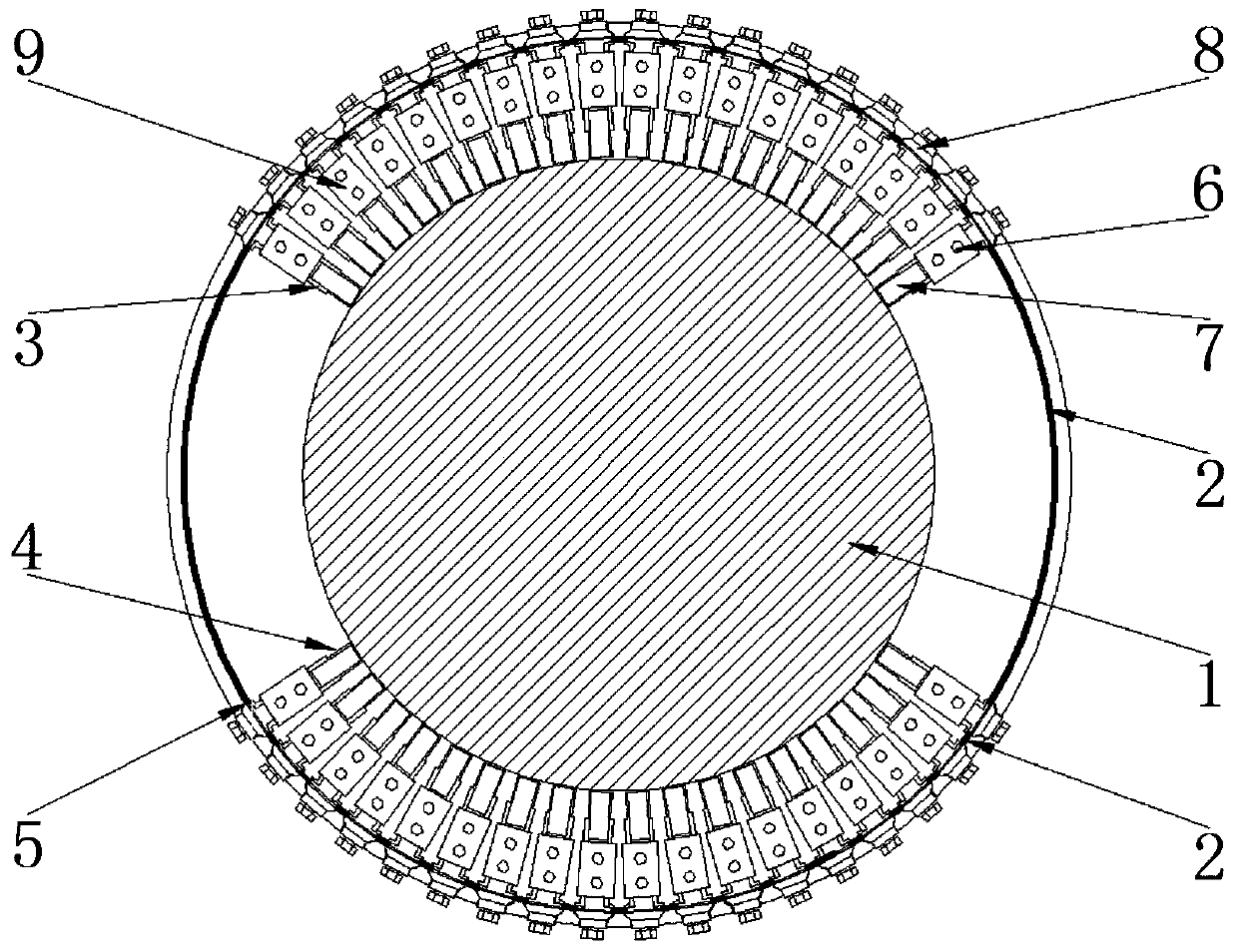 Spraying protection process method of repaired rotor guard ring spigot