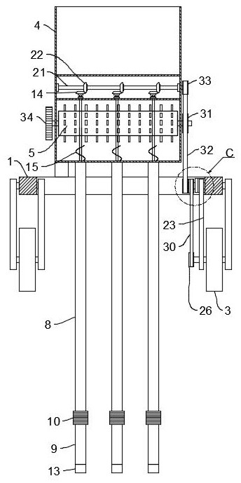 Method and device for applying layered and heterogeneous straw with different degrees of fragmentation and maturity to saline-alkali land