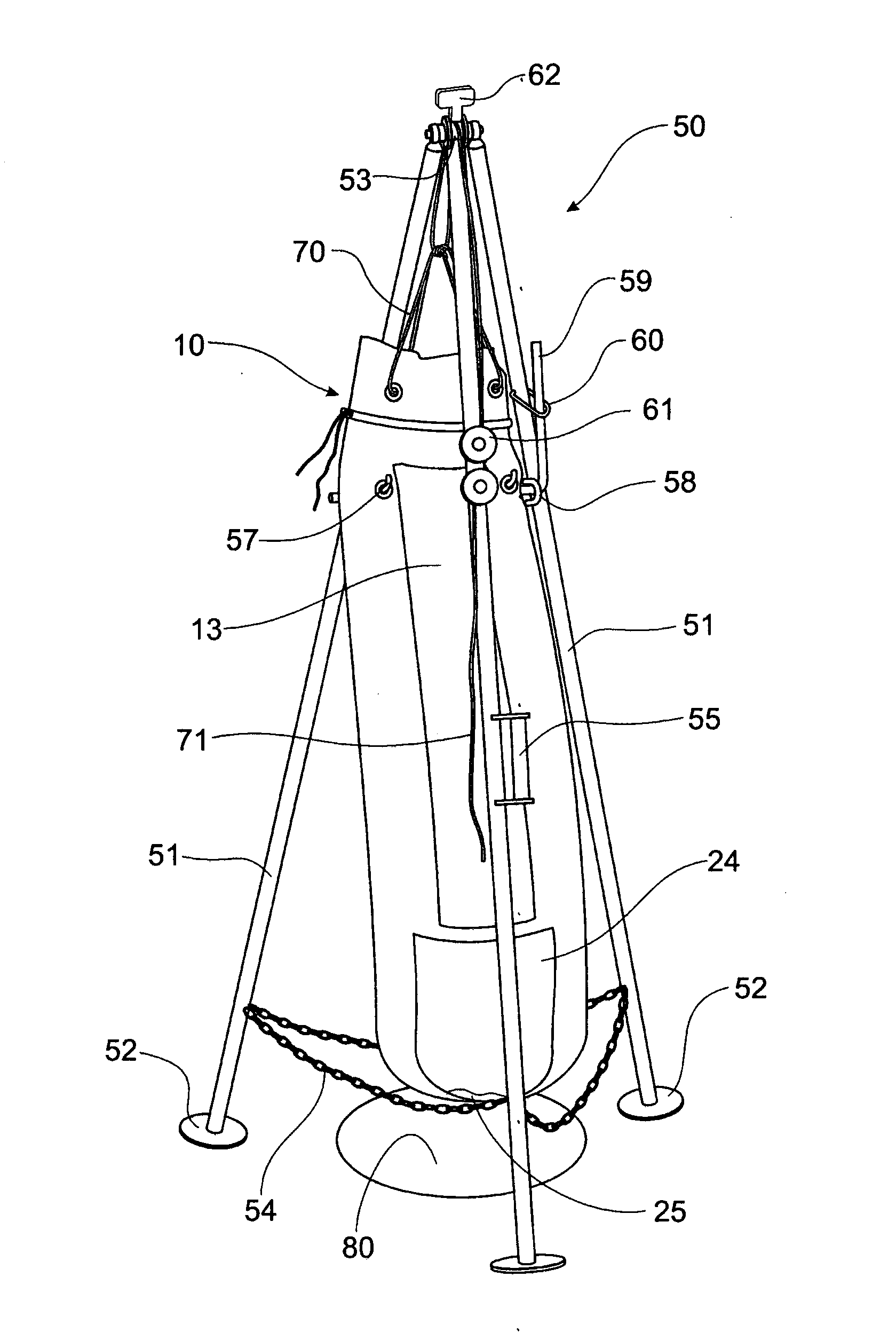 Explosives container and method