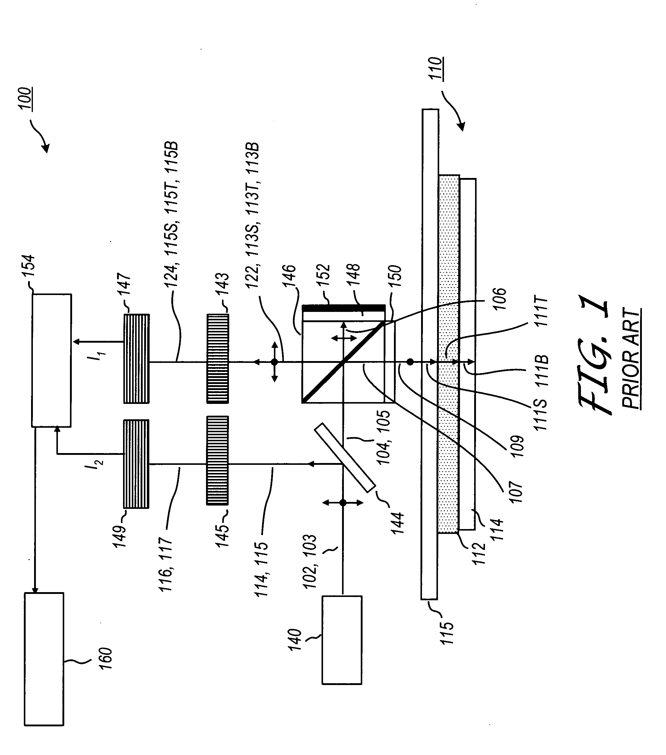 Method for monitoring film thickness using heterodyne reflectometry and grating interferometry