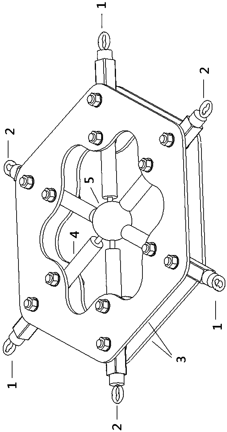 Damping spacer with unequal arm lengths