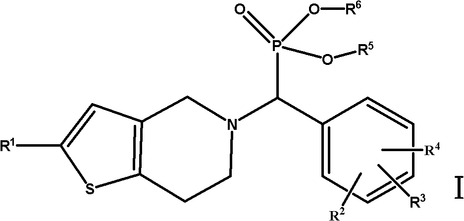 Thienopyridine alpha-amino benzylphosphonate, preparation method and application thereof