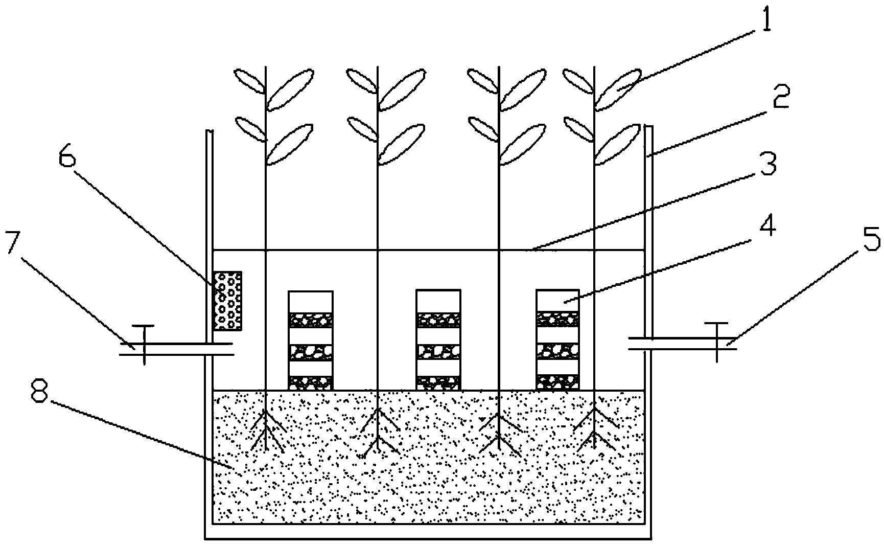 Quasi-ecological corbicula fluminea surface-flow constructed wetland and operating method thereof