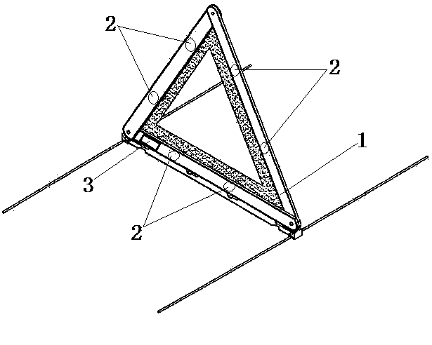 Triangular warning indicator with warning lamp