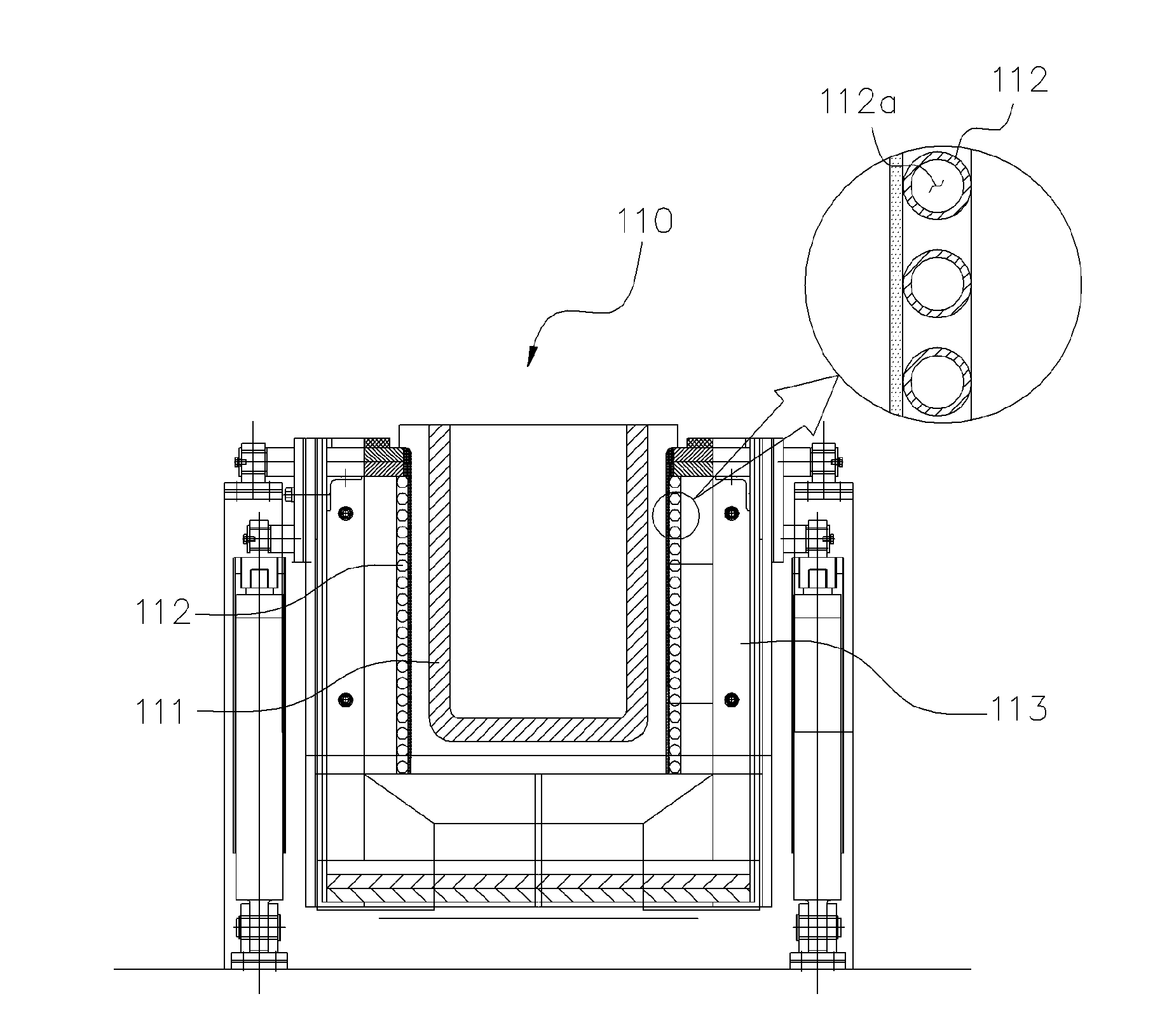 Melting apparatus for melt decontamination of radioactive metal waste