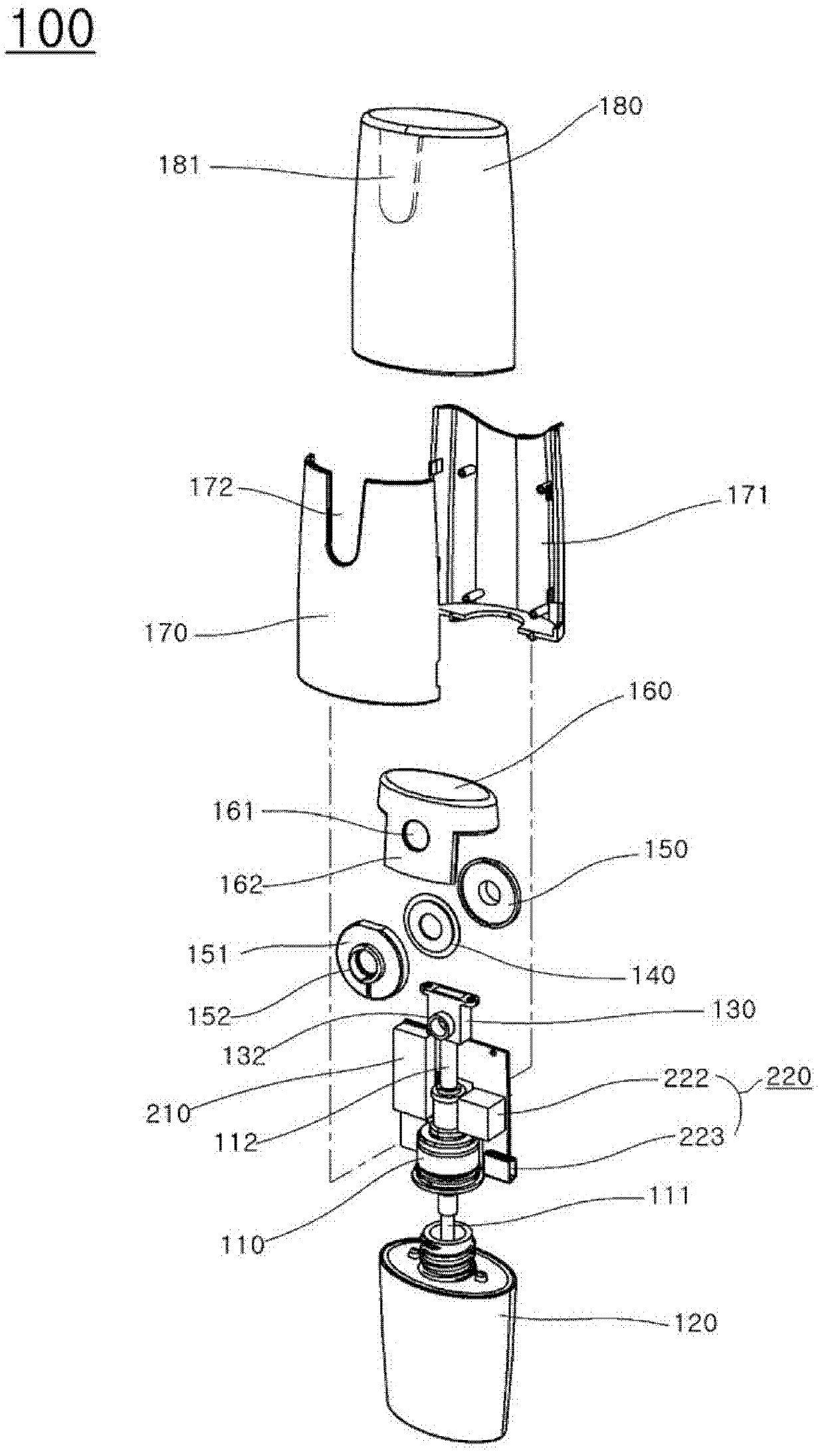 Portable electrically-operated liquid-cosmetic mist dispenser