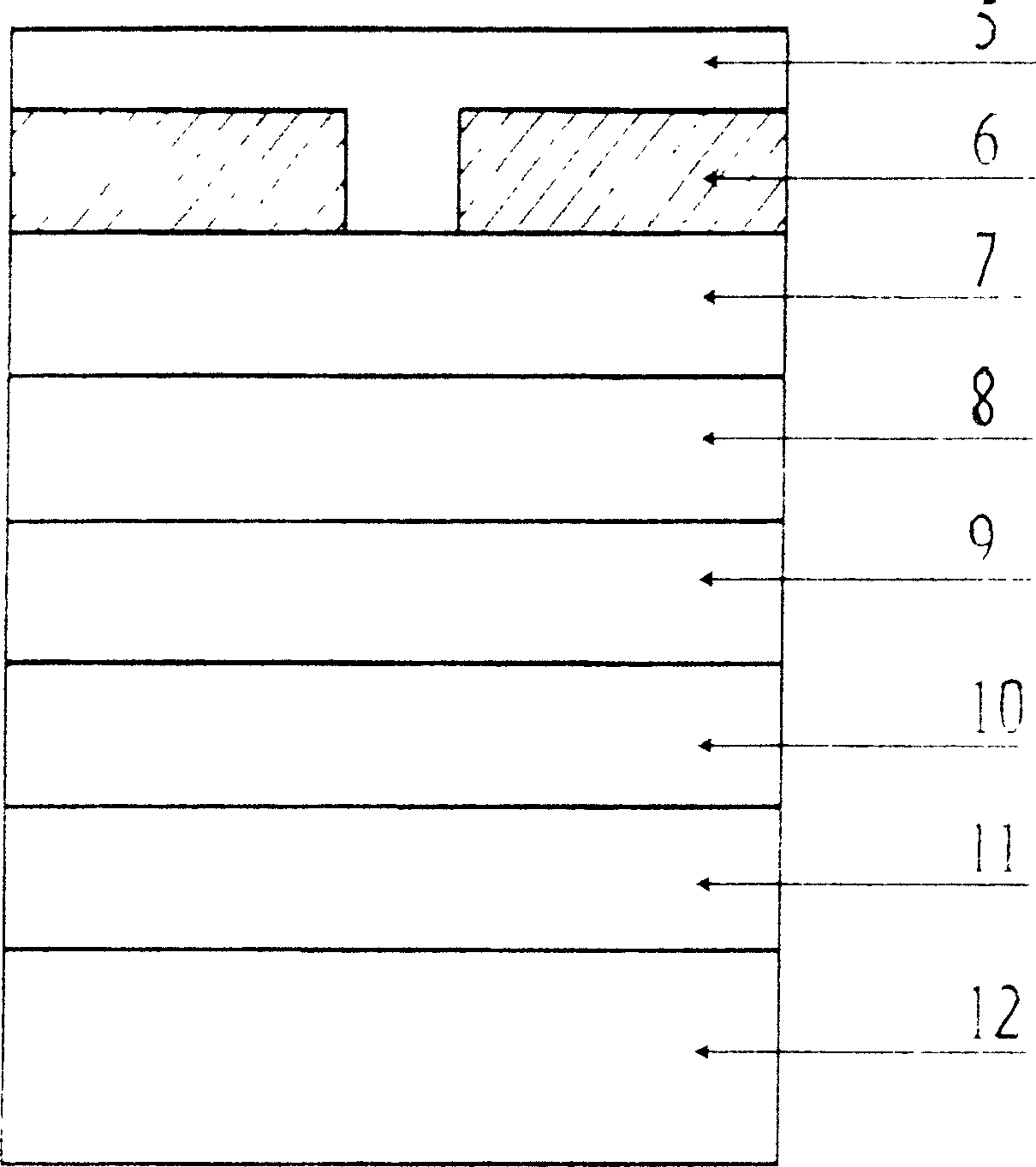 Super radiative light emitting transistor with self organized quantum spot as active region