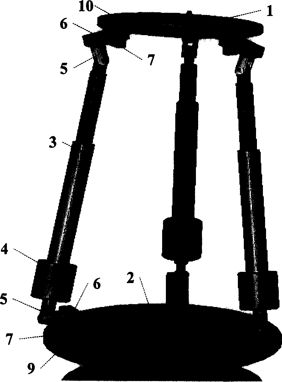 Experimental platform of parallel mechanism with 3 and 4 freedom and adjustable 3-UPU