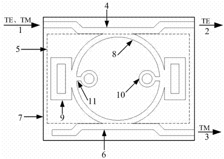 Symmetrical structure terahertz wave polarization beam splitter