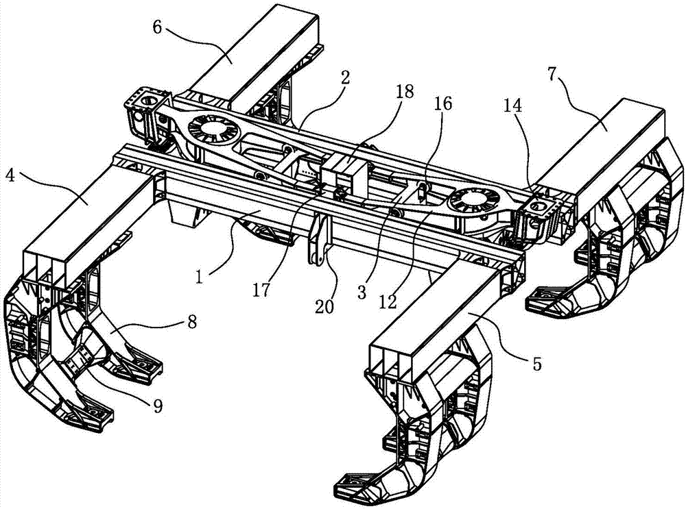 Low-power-action high-speed magnetic levitation vehicle suspension frame device