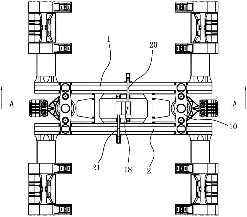 Low-power-action high-speed magnetic levitation vehicle suspension frame device