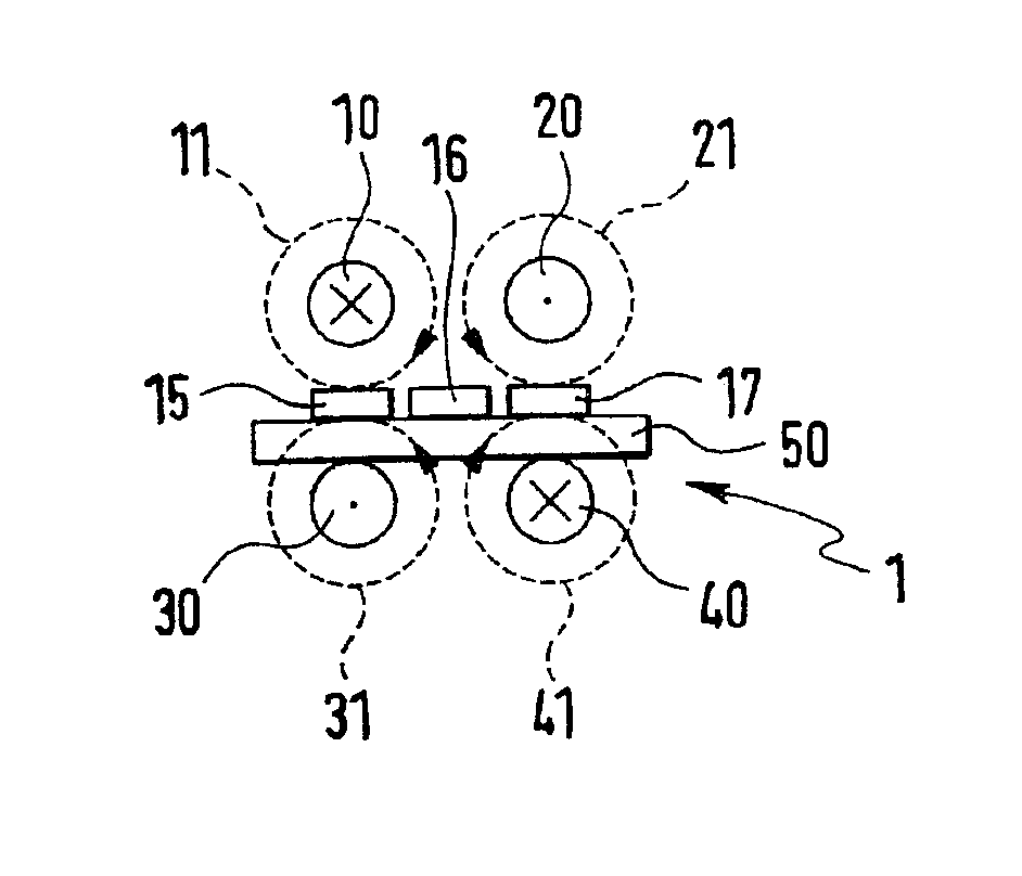 Device, ammeter and motor vehicle